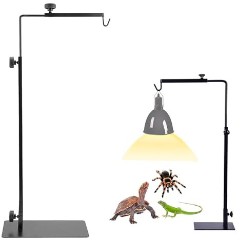 Jiavlyx Supporto Lampada Rettili, Supporto per Lampada di Calore, Portalampada Rettili Regolabile, Altezza 50-94 cm, Larghezza 25-45 cm, per Rettili, Tartarughe, Ragno, Gechi, Lucertol