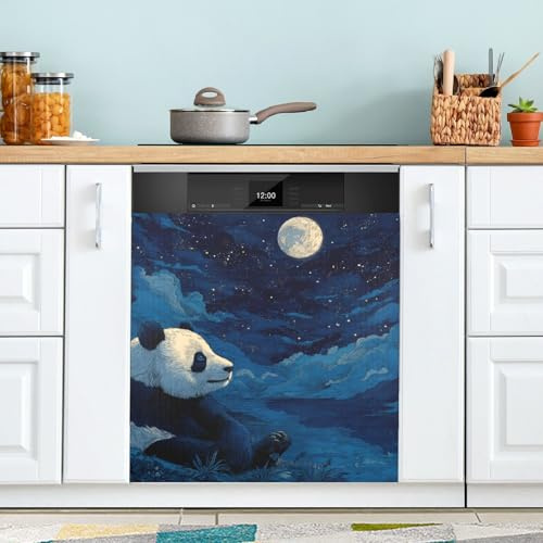 Lue Quiet Panda Magnet Housse réutilisable pour lave-vaisselle 58,4 x 66 cm