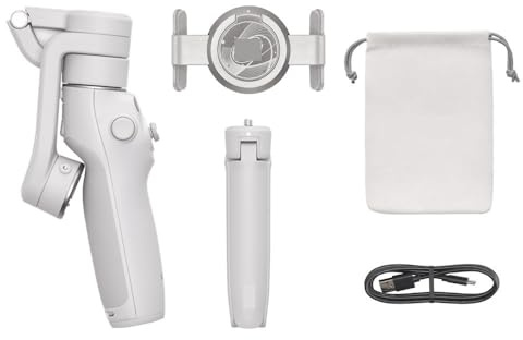 YUNHUOZ para dji para Osmo Mobile 6 Gris Platino ActiveTrack 5.0 Integrado para Varilla para Gimbal de Mano OM(Platinum Gray Combo)