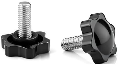msymsyu 6 Stück Sterngriffschraube, M8x20mm/40mm/60mm Schrauben mit Griff | Kohlenstoffstahl Flügelschraube, Sternkopfschraube für IIndustriellen Einsatz und DIY-Projekte (Schwarz)