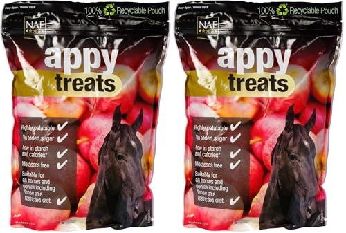 NAF Appy Treats for Horses 1kg – Apple-Flavoured Natural Horse Treats – Tasty, Healthy Reward – Molasses-Free & Cereal-Free – Suitable for Daily Feeding & Training (Pack of 2)