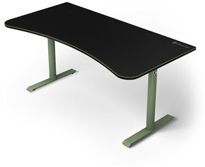 Arozzi Arena Gaming Tisch Groß Waldgrün | 160x82 cm, höhenverstellbar, Mikrofasermauspad, Kabelmanagement, stabile Stahlbeine