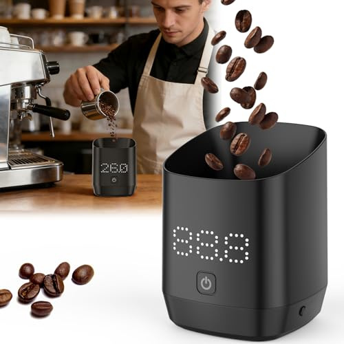 2-in-1 Digital Dosing Cup Coffee Scale with LED Display - 0.1g Precision Rechargeable & Portable Kitchen Scale for Coffee Beans Grounds, Barista Tools, Black