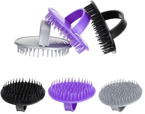 6 Stück Kopfhautmassagebürste aus Kunststoff für Haare | Ergonomisches Design, für Haartypen, Entfernt Talg und Schmutz, Stimuliert die Kopfhaut Sanft Zufällige Farbe