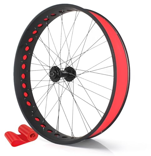 26-Zoll-Fatbike-Vorderrad Hinterrad 4,0–4,9 Zoll Snowbike/Beachbike Radsatz Scheibenbremse Fahrrad-Laufradsatz QR135 Mm/195 Mm 36H-Naben Laufrad Set for 7–12-Zoll-Rotationsfreilauf(Front)