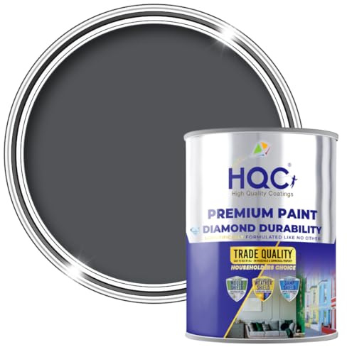 HQC Weather Shield Classic Grey Smooth Masonry Paint | 1L in 30+ Colours|Storm Proof, Scrub Resistance & Waterproof|Weatherproof Technology Designed with Acrylic Resin for Ultimate Protection