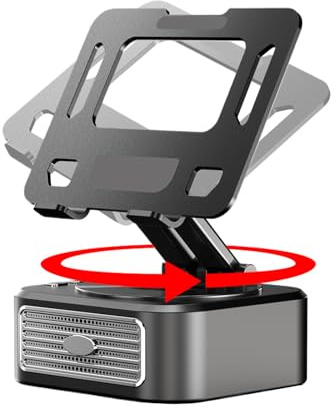 Uonguon Phone Holder with Speaker - Wireless Stand, Rotatable Foldable Mount with Stereo Surround Sound, Anti-Slip Base, Portable Desktop Cradle, Cool Tech Gadget for Viewing and Listening Anytime