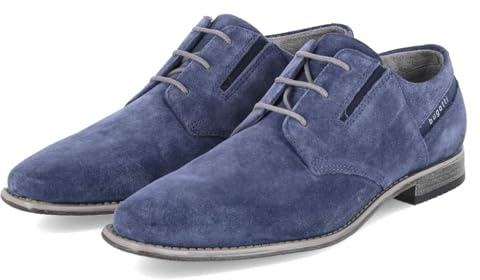 bugatti 311960111400-4100 Herren Schnürschuhe Rauleder in blau - Gr. 40
