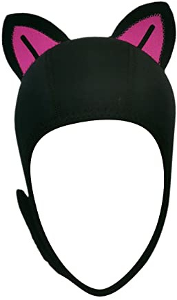 Milageto Capucha de Buceo Gorro Neopreno Ajustable Protección para Cabeza con Ventilación Adecuada para Mujeres Niñas Niños Natación Buceo Surf, Oreja roja Rosa L