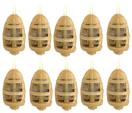 BZS Inline Fishing Bait Feeders for Carp Fishing - Quick Release and Easy to Connect Feeders for Fishing Line and Hook - 20g or 30g