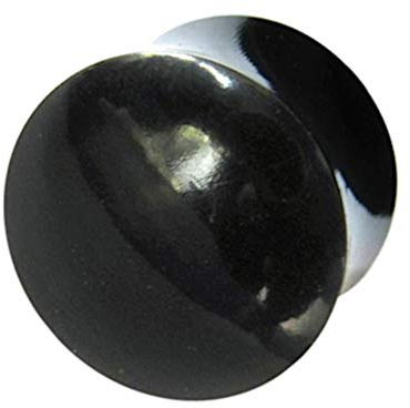 CHICNET Plug Flesh Tunnel Dehner Expander Lobe Ohr Piercing Tube aus Horn in schwarz glänzend, gewölbt, Double Flared, 4mm bis 24mm