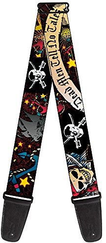 Buckle-Down Gitarrengurt Dead Men Tell No Tales Schwarz, 5,1 cm breit