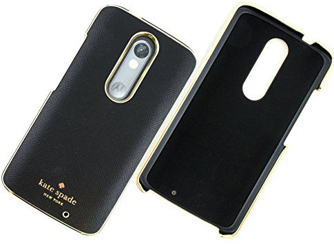 Kate Spade Wrap Case for Motorola DROID Turbo 2 - Saffiano Leather Black Gold