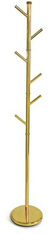Versa Pariser Garderobenständer im Industriestil, Maße (H x L x B) 179 x 28 x 28 cm, Farbe Gold