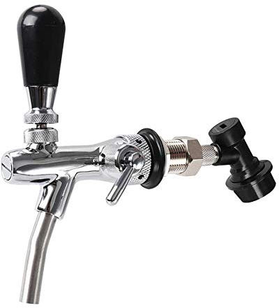 JOKBEN Adjustable Beer Tap Faucet, Stainless Steel, Chrome Plating, Shank G5/8, Keg for Kegerator