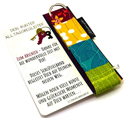 Lieblingsmanufaktur Bunter Schlüsselanhänger Abschiedsgeschenk Kollegin Freundin Lebensfreude Verschenken