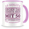 Samunshi® Tasse mit Spruch witzige Geschenke zum 50 Geburtstag Mann Frau Oma Opa Geburtstag Geschenkideen zum 50 Geburtstag Gut aussehen 50 Jahre 300ml rosa/rosa
