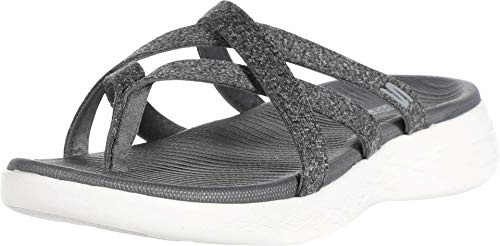 Skechers ON-THE-GO 600, Women's Heels Sandals, Grey (Charcoal Textile Charcoal), 7 UK (40 EU)