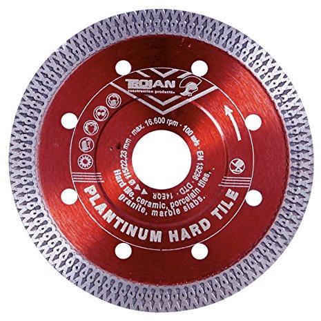 Trojan Platinum Hard Tile Diamond Blade - Tile Cutting Blade for Porcelain, Granite, Ceramic, Marble & More