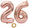 Palloncini numero 26 donna oro rosa palloncini 26 compleanno deco palloncino in foil 26 palloncini oro rosa Grande 32 pollici gigante palloncino in foil elio 26 compleanno donne (26)