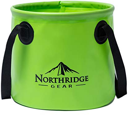 Northridge Gear 15L Faltbarer Eimer Spülschüssel Waschschüssel Faltschüssel Camping | Falteimer Angeln Garten Party | Grün