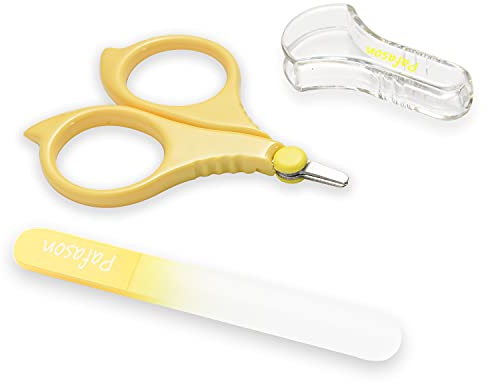 PAFASON Ciseaux à ongles pour bébé et lime à ongles en verre pour bébé, ciseaux de manucure, acier inoxydable, pointe ronde, idéal pour les nouveau-nés, les tout-petits, les nourrissons, les enfants
