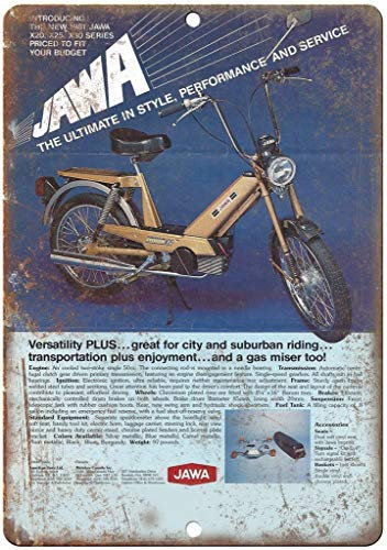 Noone Brand Jawa Moped Motorrad Retro Wanddekoration Metall Blechschild bemalt Kunst Poster Dekoration Plakette Warnung Cafe Garage Party Spiel Zimmer Türschilder