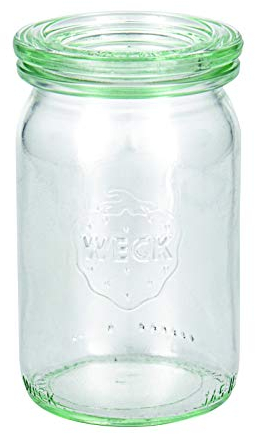 Weck 49870 Einmach Set Gläser Stangenform 145ml, 12x Einmachring 89x52mm, 24x Klammern, 2 Kartons Deckel 40mm, zum Aufbewahren von Vorräten, Rot