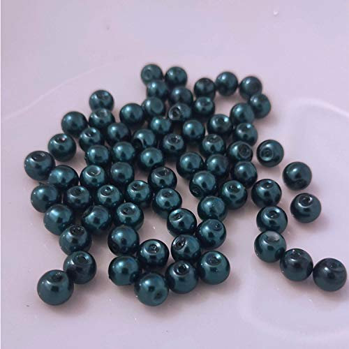(4 mm/Türkis dunkel) Glasperlen - Bastelperlen aus Glas rund - 30 Farben mit Loch Perlen zum Basteln auffädeln Armbänder Traumfänger bunt Set DIY mini kleine große Kinder Bastelperlen Schmuck