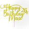Personalisierte Happy Birthday Glitzer Kuchen Deko von Cakeshop | Angepasste Farbe jeder Name & jedes Alter Kuchen Dekoration für Geburtstag Party (Gold)