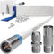 1STec 15m White Virgin Media Quick Fit Male Push On or Over Female F-connector Technetix Isolator IEC Webro Extension Cable for V6 TIVO Set Top Box VIVID Fibre Super Hub Broadband Modems to 15 Metre