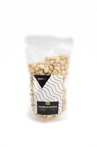 Jalall D’or Macadamia Nüsse geröstet gesalzen ganze und halbe Nusskerne 500 g Macadamiakerne aus fairem Anbau
