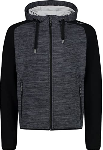 CMP Herren Stretch Performance Fleece Hood Sleeves in Different Colour Fleecejacke, Titan Mel, 56