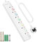 DEWENWILS 6Way Extension Lead with Individual Switches, Surge Protected Extension Cable 3M with Indicator Lights, 13Amp 6Gang Power Strip Lead, Wall Mountable, White