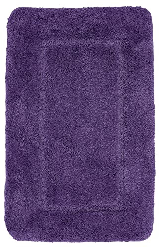 Velosso Super Soft Microfibre High Density Bath Mat Pedestal Mat Anti Slip Super Absorbent (50 x 80 cm Bath Mat, Purple)