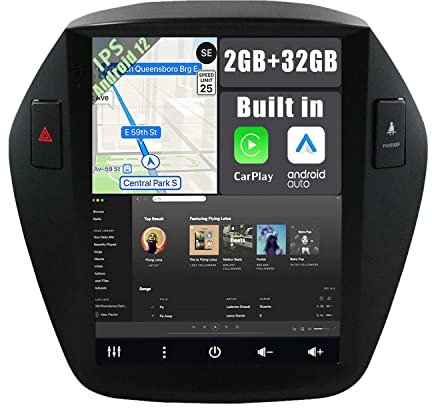 YUNTX Android 12 Autoradio für Hyundai Tucson IX35(2010-2015)-2 Din-[Integriertes Wireless CarPlay/Android Auto/GPS]-9.7”IPS 2.5D Touch-Screen-Kostenlose Kamera-DAB/Lenkradsteuerung/MirrorLink