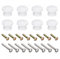 sourcing map Round Wood Knobs, 8pcs 24x20mm Pull Handles for Drawer with Screws White