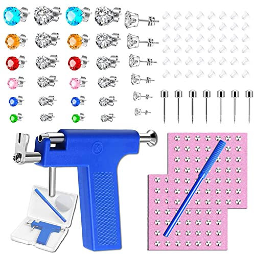 Yikki Ear Piercing Kit, 223Pcs Piercing Kit Ear Piercing Gun Tool Nose Piercing Kit with Stainless Steel Nose Stud Ear Studs for Salon Home Use