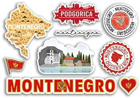 A5 Aufkleberbogen Montenegro Vinyl-Aufkleber – Europa Land Urlaub Flagge Reise #78469