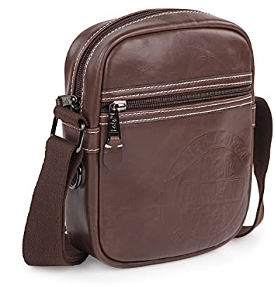 Men's Leather Crossbody Messenger Bag Stylish Herrentasche Umhängen Leder S