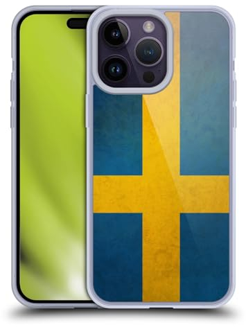 Head Case Designs Sweden Swedish Sverige Flag Vintage Fahnen Soft Gel Handyhülle Hülle kompatibel mit Apple iPhone 14 Pro Max