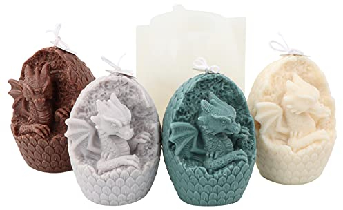 Xidmold Moule en silicone 3D dinosaure dragon - Moule à bougie animal - Moule à savon - Moule en résine - Moule en silicone pour décoration de gâteau, chocolat, savon, bougie en cire de soja,