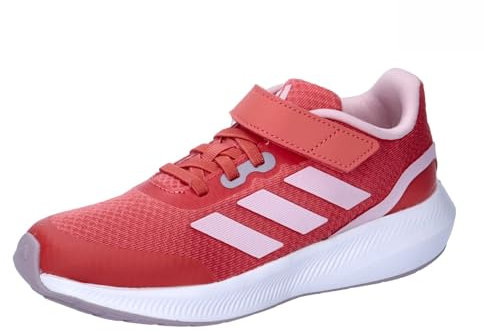 adidas Unisex Kinder RunFalcon 3.0 Elastic Lace Top Strap Shoes, Red / Clear Pink / Preloved Fig, 38 EU