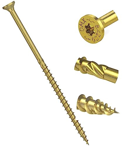 8mm x 80mm Yellow Hardened Countersunk Torx Wood Timber Construction Screw Sleeper Screws with Flat Head High Performance Carpenter Screws (Pack of 20) J10 - J13A 8x80_20