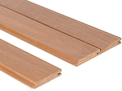 Saunainter Profilholz Thermo-Espe Klasse A Nut-Feder STS4 15x120mm 2400mm 6Stk Baumaterial für Sauna und Innenräume