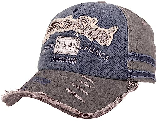 Alsino Unisex Baseball Cap BlackRebel im Retro Vintage Used-Look Größenverstellbar aus 100% Baumwolle, Motiv wählen:Cap-270 blau grau