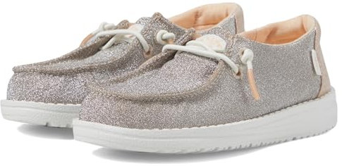 HEYDUDE Wendy T Mädchen Metallic Sparkle Rose Gold Größe 39 | Jugendschuhe | Jugend Schlupfschuhe | Bequem und leicht