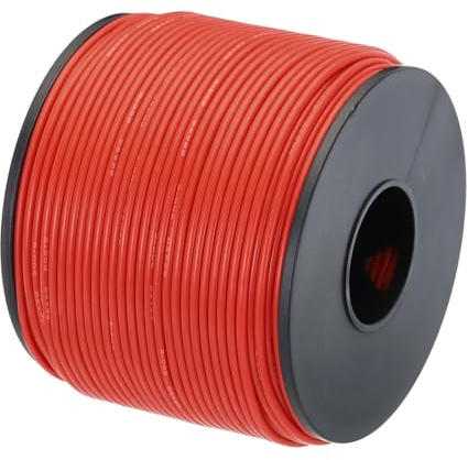 QUARKZMAN 22AWG Kabel Elektrischer Draht 0,33 mm² Verzinntes Kupferkabel 75 Meter, Stromkabel Hohe Temperatur Leitung Erdkabel Litzenkabel Verlängerungskabel für Kfz Kabelkanal, Rot