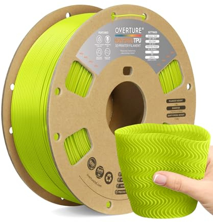 OVERTURE High Speed TPU 95A 3D Printer Filament 1.75mm, 1kg Grass Green | Flexible & High Elasticity & Durability, Excellent Layer Adhesion, Accuracy ± 0.02mm, Fits Most FDM (Grass Green)