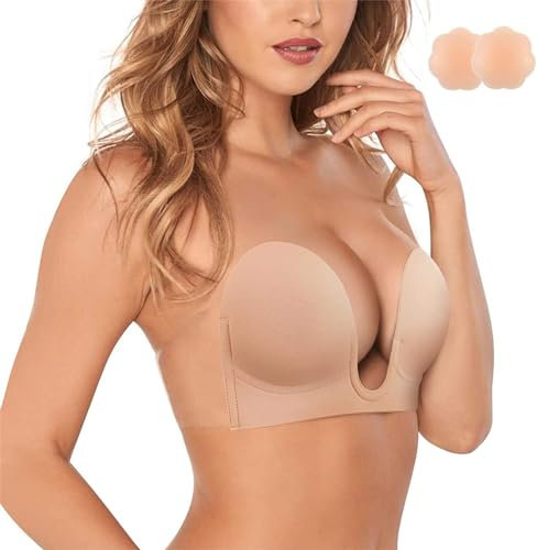 YUMIJUAN Soutien Gorge Adhesif, Soutien Gorge Dos Nu Soutiens Gorge Autoadhésifs Invisible Réutilisable Soutien Gorge Invisible Remonte Sein Adhesif sans Bretelles pour Robes De Mariée De Soire